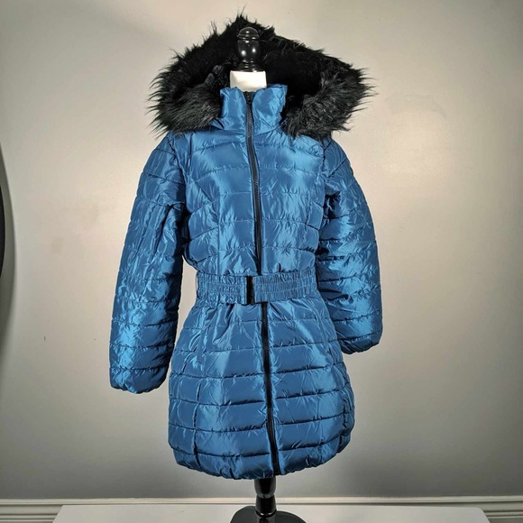 NWT JESSICA SIMPSON PUFFER COAT MID-LENGTH QUILTED WARM WINTER JACKET - L - Picture 1 of 5